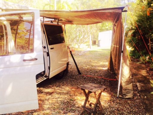 On the Road. Yes We Are A travelling van, set up for the day
